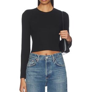 Zara Long Sleeve Ribbed Knit Crop Top
